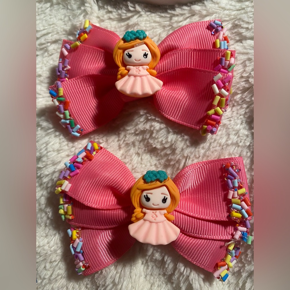 Pink hair clip total 2